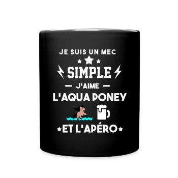 aqua poney apéro mec simple cadeau humour - Mug uni - noir - Devant