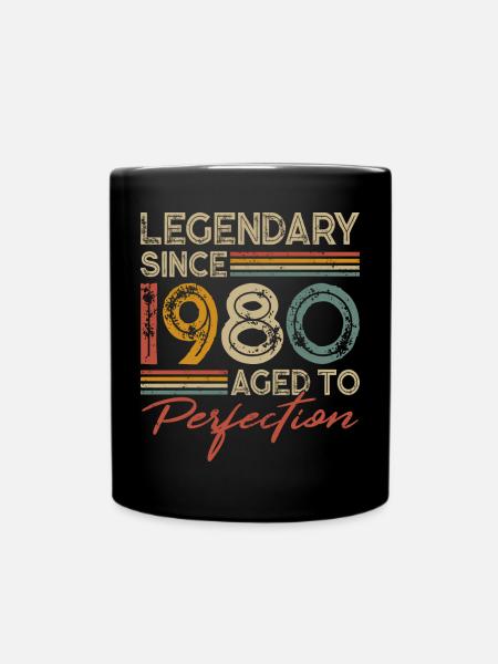 1980 Vintage Vintage Anniversaire Rétro Cadeau - Mug uni - noir