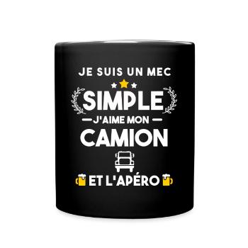 camion et apéro humour cadeau - Mug uni - noir - Devant