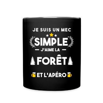 forêt et apéro humour cadeau - Mug uni - noir - Devant
