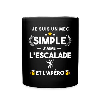 escalade et apéro humour cadeau - Mug uni - noir - Devant
