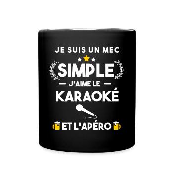 karaoké et apéro humour cadeau - Mug uni - noir - Devant