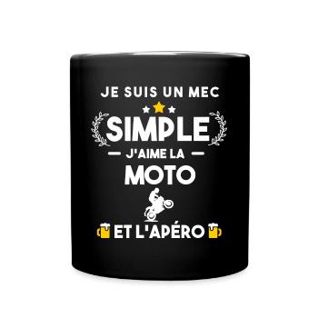 moto et apéro humour cadeau - Mug uni - noir - Devant