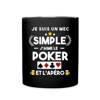 poker et apéro humour cadeau - Mug uni - noir - Devant