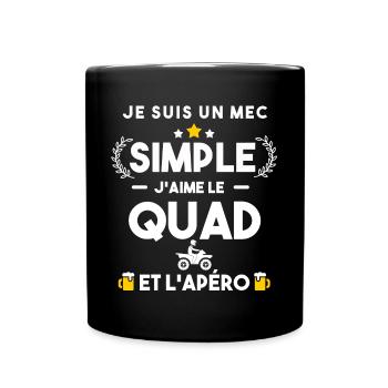 quad et apéro humour cadeau - Mug uni - noir - Devant
