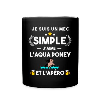 aqua poney et apéro humour cadeau - Mug uni - noir - Devant