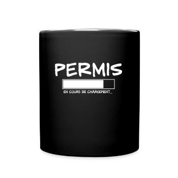 PERMIS en cours de chargement. permis de conduire - Mug uni - noir - Devant