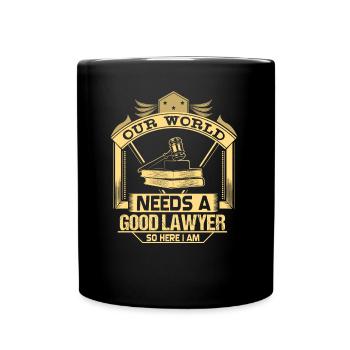 Anwalt Anwältin Richter Geschenkidee - Tasse einfarbig - Schwarz - Vorne