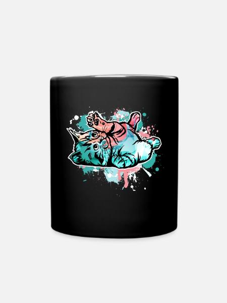 Katze - Tasse einfarbig - Schwarz