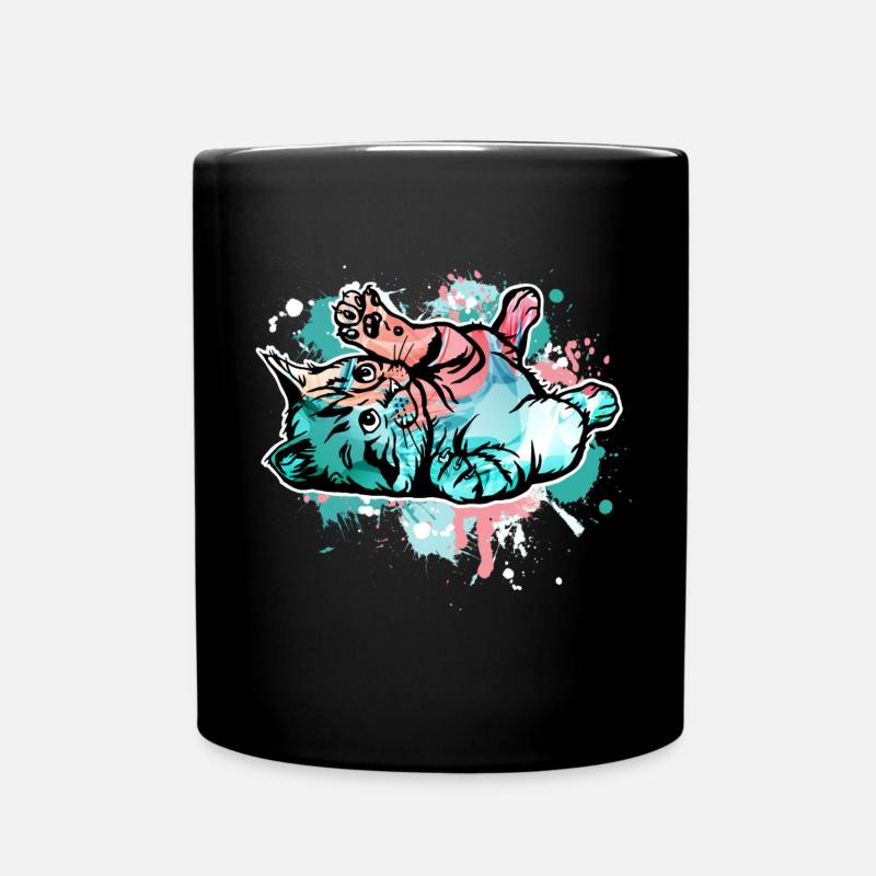 Katze - Tasse einfarbig - Schwarz