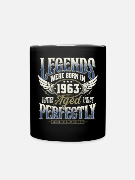 Jahrgang 1963 geboren Legenden Geburtstag Geschenk - Tasse einfarbig - Schwarz