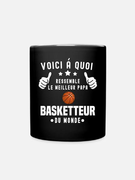 voici meilleur papa basketteur papa basketball - Mug uni - noir