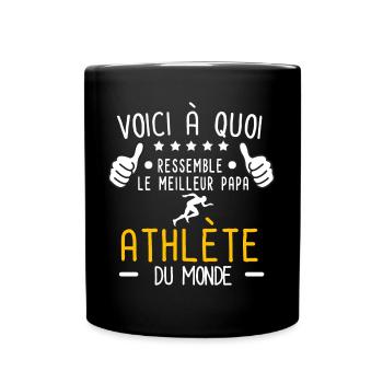 voici meilleur papa athlète au monde père athlète - Mug uni - noir - Devant