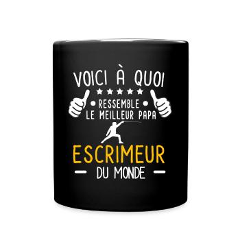 voici meilleur papa escrimeur au monde escrime - Mug uni - noir - Devant