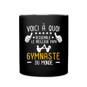 voici meilleur papa gymnaste au monde père gym - Mug uni - noir - Devant