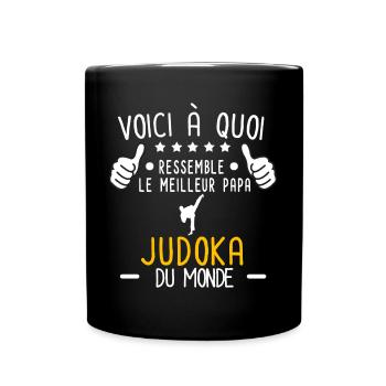 voici meilleur papa judoka au mondepère judo - Mug uni - noir - Devant