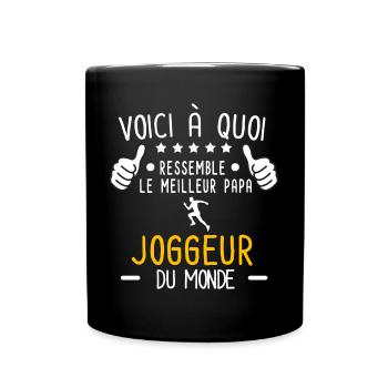 voici meilleur papa joggeur au monde père jogging - Mug uni - noir - Devant