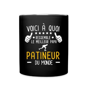voici meilleur papa patineur au monde patinage - Mug uni - noir - Devant