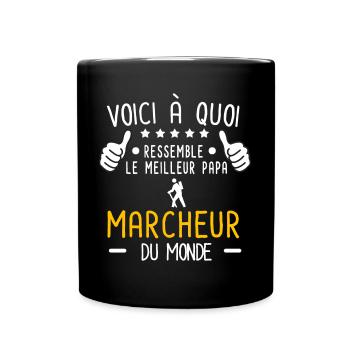 voici meilleur papa marcheur au monde père marche - Mug uni - noir - Devant