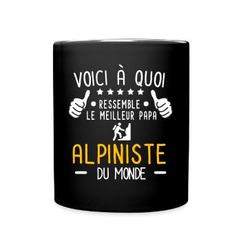 voici meilleur papa alpiniste au monde alpinisme - Mug uni - noir - Devant