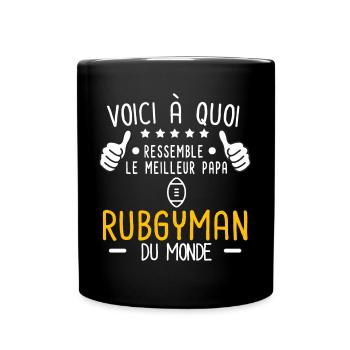 voici meilleur papa rubgyman au monde père rugby - Mug uni - noir - Devant