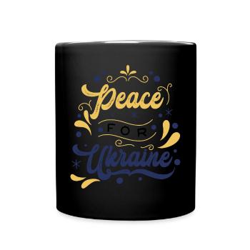 Friedensbotschaft Ukraine Illustration - Tasse einfarbig - Schwarz - Vorne