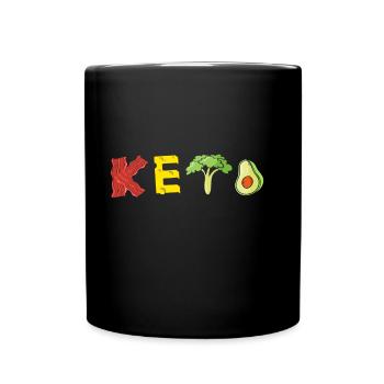 Keto Tshirt - Tasse einfarbig - Schwarz - Vorne