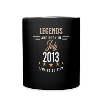 Legends werden im Juli 2013 geboren - Tasse einfarbig - Schwarz - Vorne