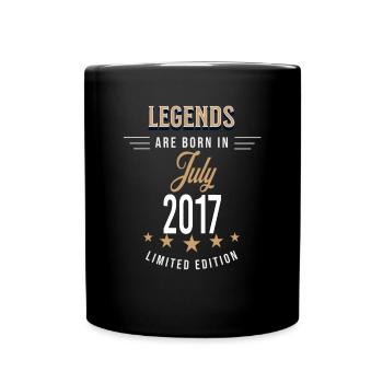 Legends are born in July 2017 - Full Colour Mug - black - Front