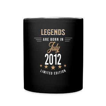 Legends werden im Juli 2012 geboren - Tasse einfarbig - Schwarz - Vorne