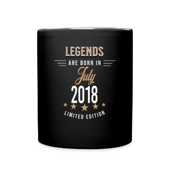 Legends are born in July 2018 - Full Colour Mug - black - Front