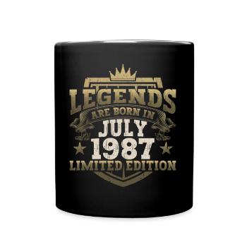 Légende Juillet 1987 35ème Anniversaire Cadeau Hommes - Mug uni - noir - Devant