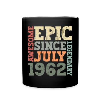 July 1962 Vintage Vintage Birthday Gift - Full Colour Mug - black - Front