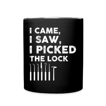 Lock Picking Locking Technician Schlossdienst Design - Full Colour Mug - black - Front