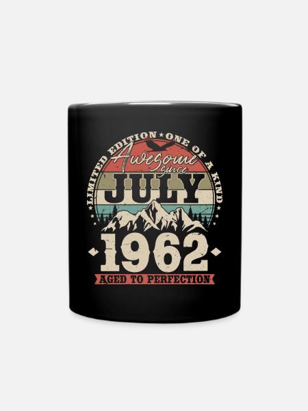 Juli 1962 Jahrgang Vintage Geburtstag Geschenk - Tasse einfarbig - Schwarz