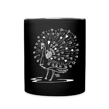 Peacock - Love for animals: art collection - Full Colour Mug - black - Front