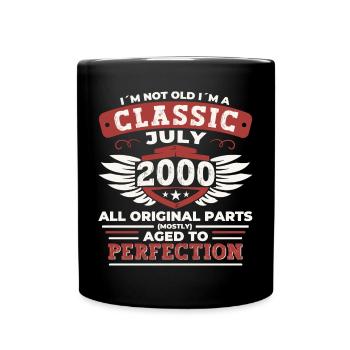 22nd Birthday Vintage 2000 July Gifts Men - Full Colour Mug - black - Front