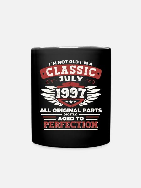 25th Birthday Vintage 1997 July Gifts Men - Full Colour Mug - black