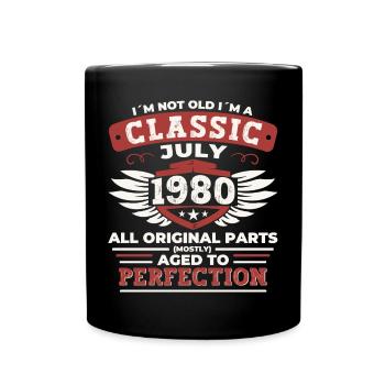 42ème Anniversaire Né 1980 Juillet Cadeaux Hommes - Mug uni - noir - Devant