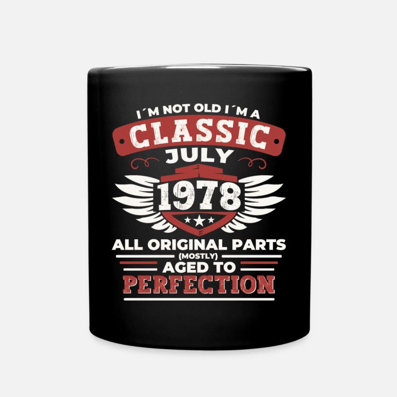 44. Geburtstag Jahrgang 1978 Juli Geschenke Herren - Tasse einfarbig - Schwarz