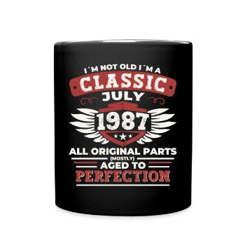 35e anniversaire Né 1987 Juillet Cadeaux Hommes - Mug uni - noir - Devant