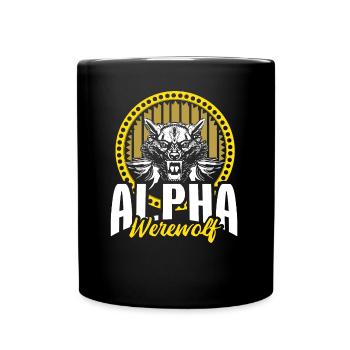 Halloween Werwolf Vollmond - Tasse einfarbig - Schwarz - Vorne