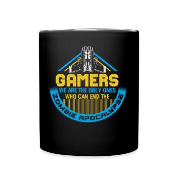 Zombie Apokalypse Zombies Spruch - Tasse einfarbig - Schwarz - Vorne