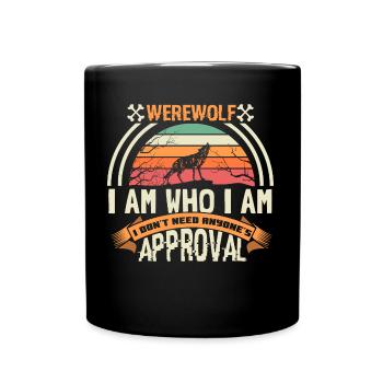 Halloween Werwolf Mond Nacht Geschenkidee - Tasse einfarbig - Schwarz - Vorne