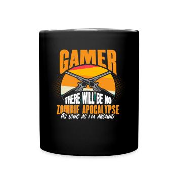 Zombie Apokalypse Untote Spruch - Tasse einfarbig - Schwarz - Vorne