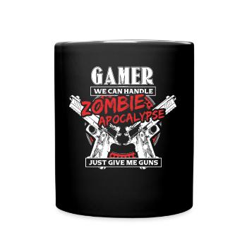 Zombie Apocalypse Gaming Halloween Gift Idea - Full Colour Mug - black - Front