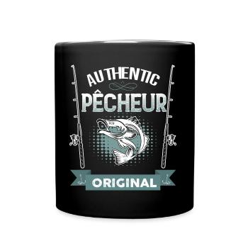 Authentic Pêcheur Humour Drôle Homme Pêcheur - Mug uni - noir - Devant