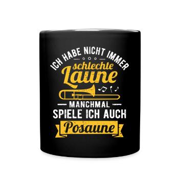 Posaune Posaunist Posaunenspieler Blasmusik - Tasse einfarbig - Schwarz - Vorne