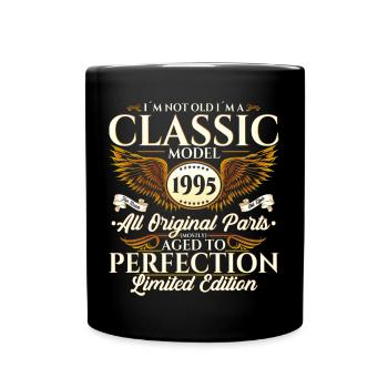 Vintage 1995 27. Geburtstag Jahrgang 95 Geschenk - Tasse einfarbig - Schwarz - Vorne
