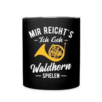 Waldhorn Hornist Orchester Horn Musiker - Tasse einfarbig - Schwarz - Vorne
